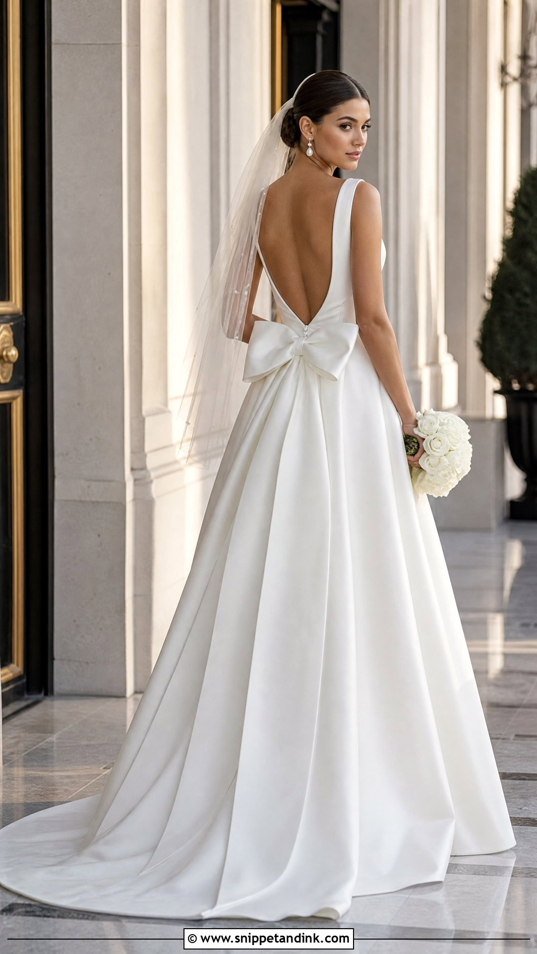 Bow Open Back Wedding Dress - Snippet and Ink - 20 Open Wedding Dress Ideas