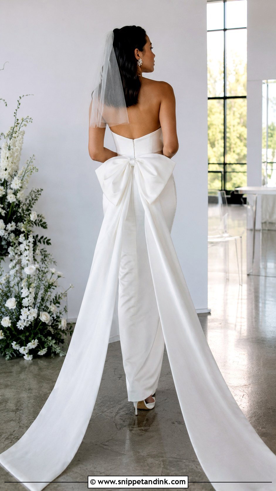 Bow Removable Train Wedding Dress - Snippet and Ink - 20 Removable Train Wedding Dress Ideas