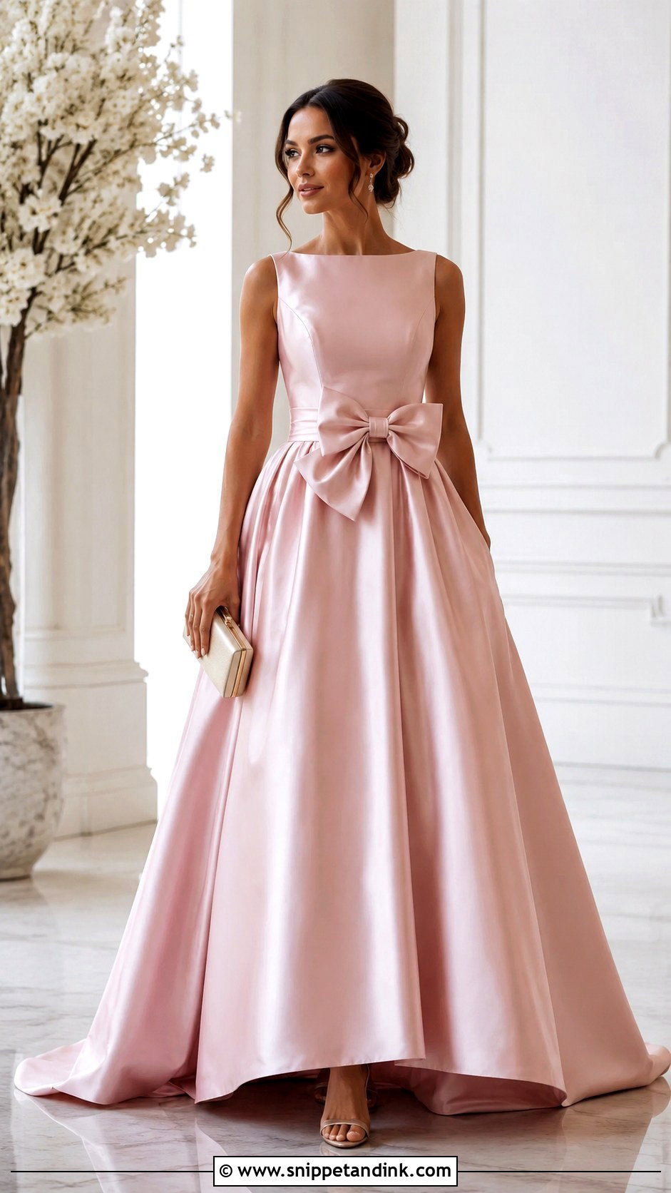 Bow Satin Ball Gown - Snippet and Ink - 25 Satin Ball Gown Ideas