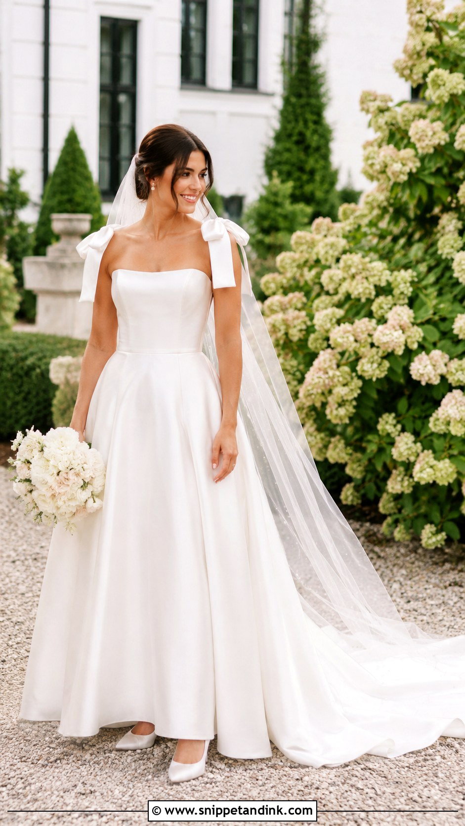 Bow Strap Basque Waist Wedding Dress - Snippet and Ink - 20 Basque Waist Wedding Dress with Straps Ideas