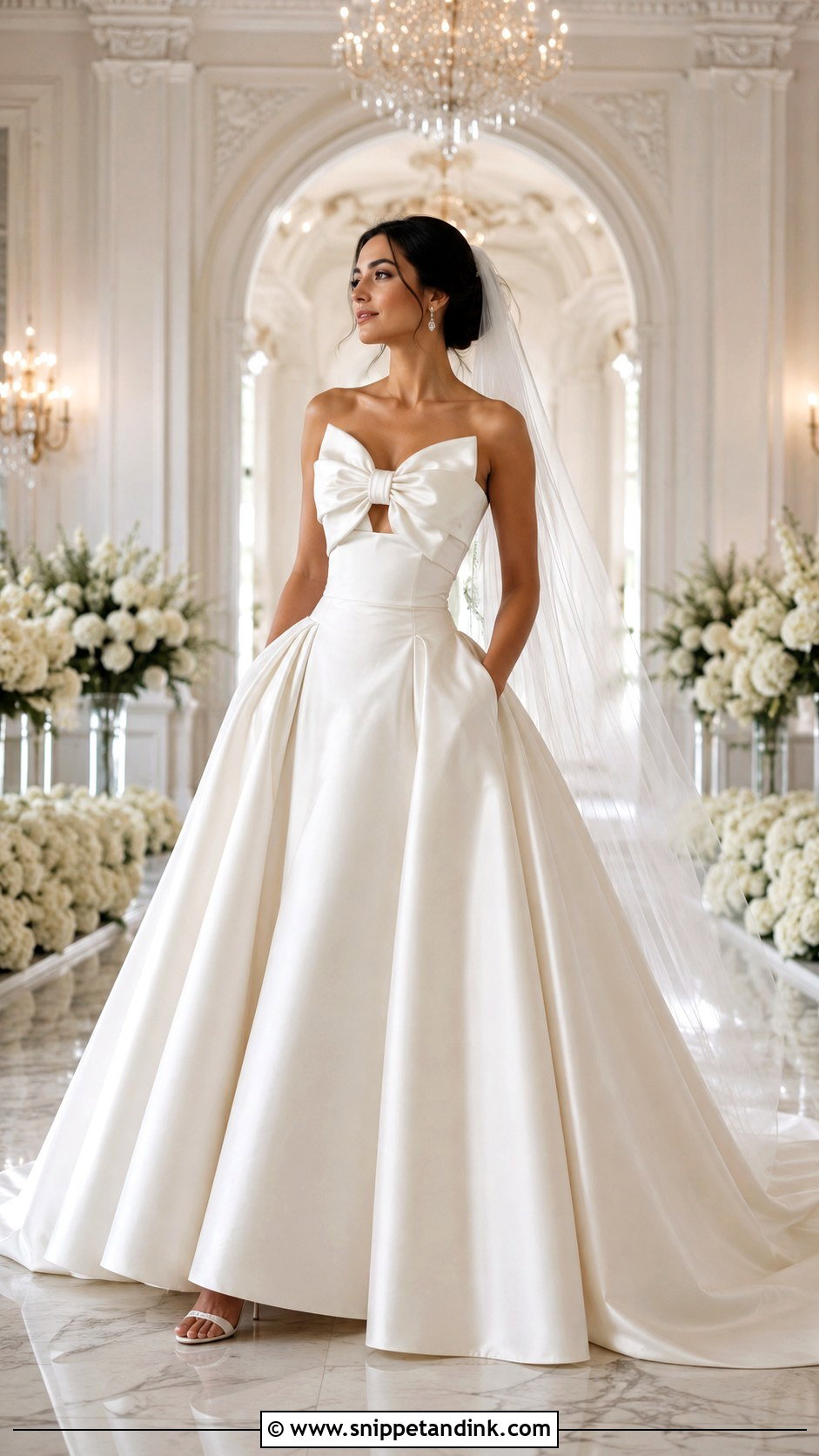 Bow Top And Ball Gown Skirt Wedding Dress - Snippet and Ink - 25 Top and Skirt Wedding Dress Ideas
