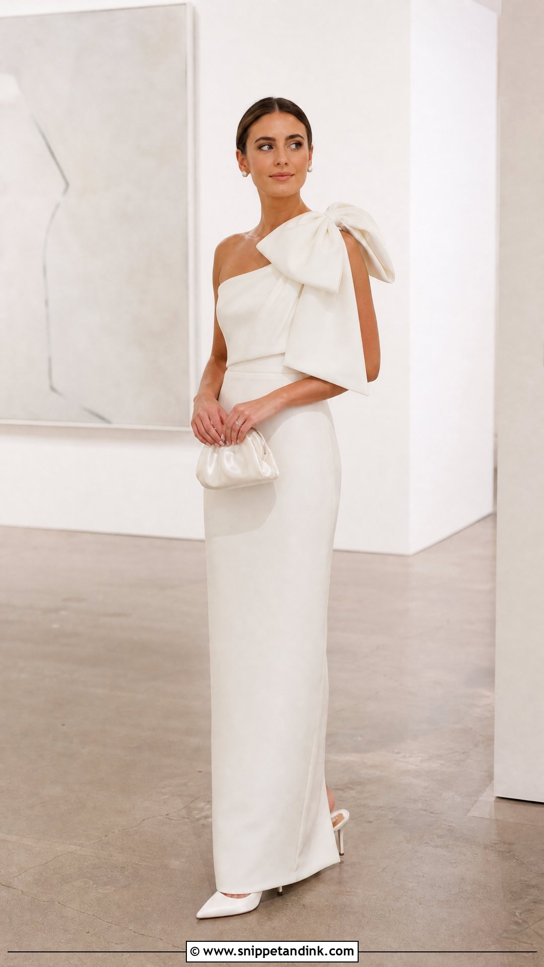 Bow Top And Column Skirt Bridal Set - Snippet and Ink - 25 Bridal Two Piece Set Ideas