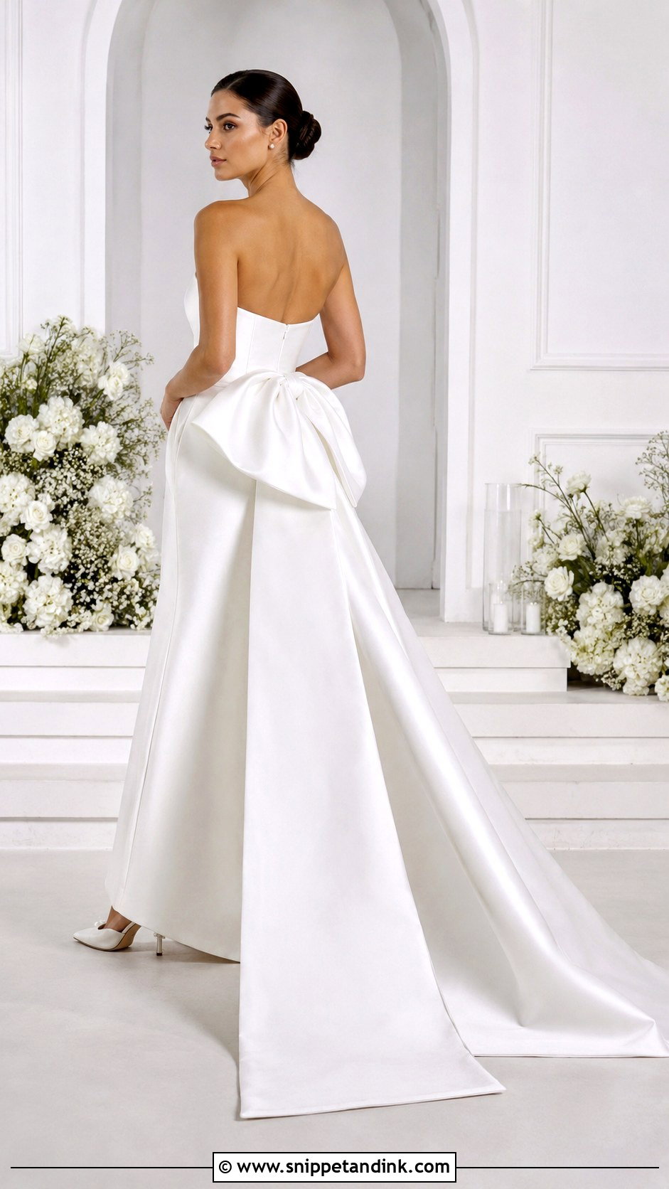Bow Train Wedding Dress - Snippet and Ink - 25 Bridal Train Styles