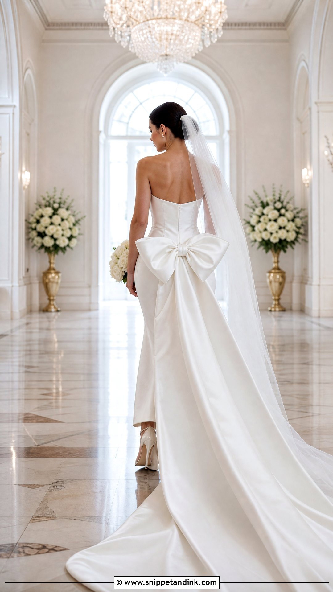 Bow Train Wedding Dress - Snippet and Ink - 25 Detachable Train Wedding Dress Ideas