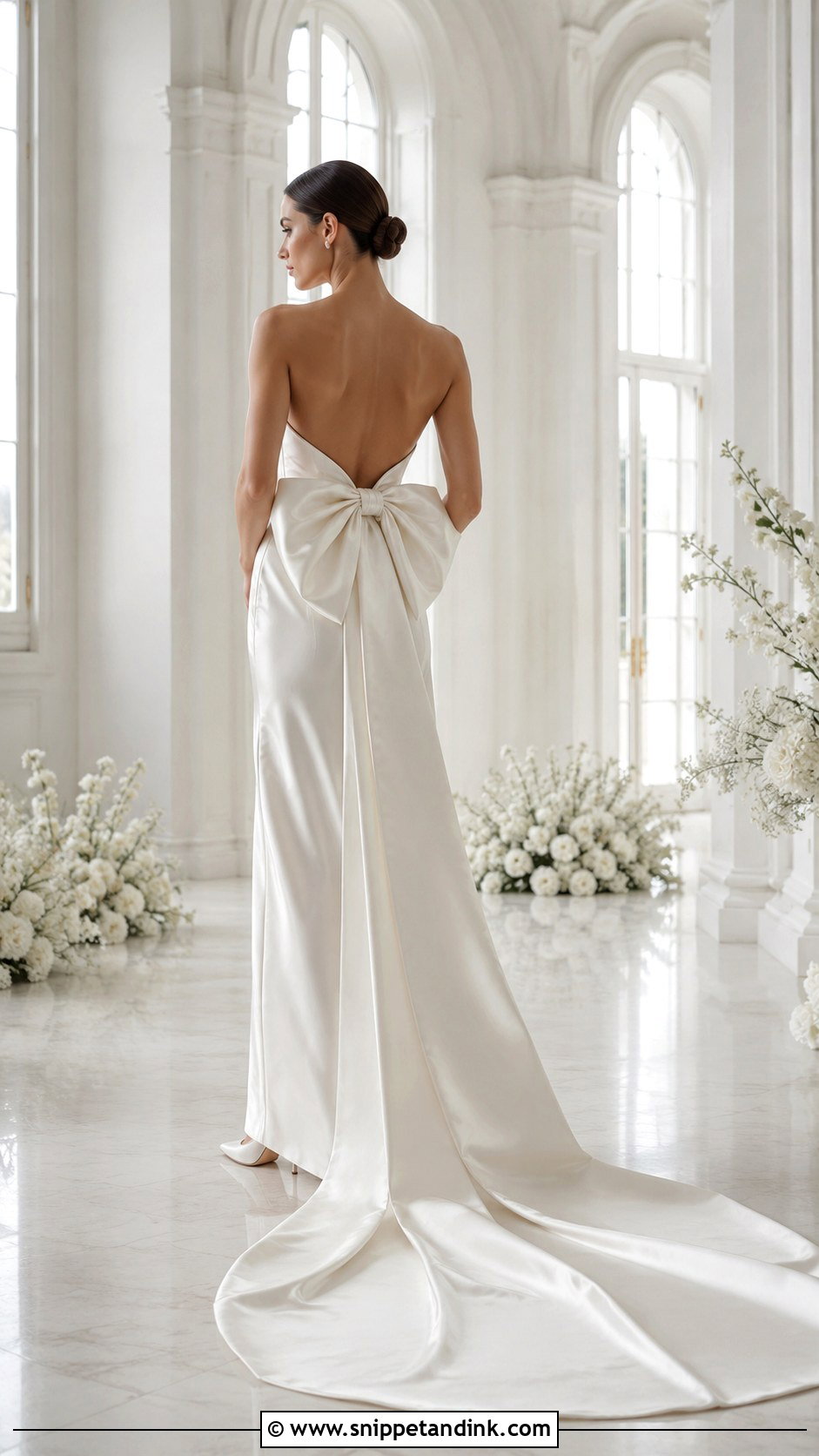 Bow Train Wedding Dress - Snippet and Ink - 25 Wedding Dress Train Ideas