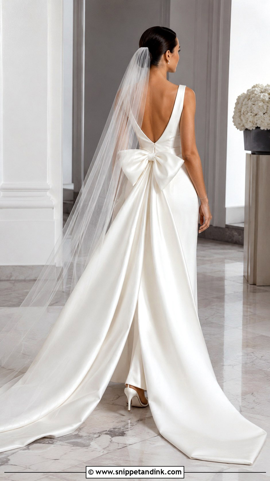 Bow Train Wedding Dress - Snippet and Ink - 20 Long Tail Wedding Dress Ideas