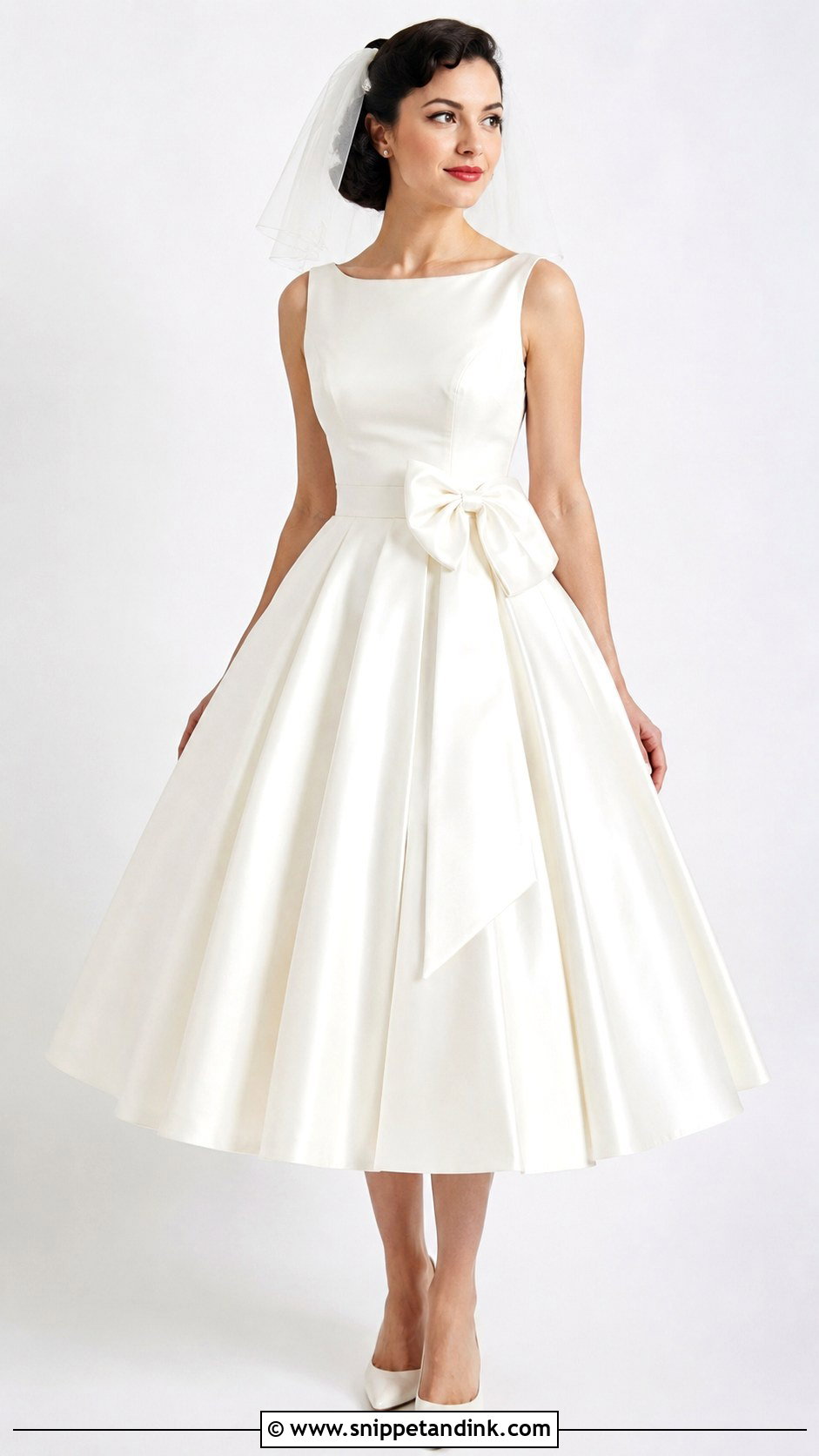 Bow Waist 50s Wedding Dress - Snippet and Ink - 30 50s Wedding Dress Ideas