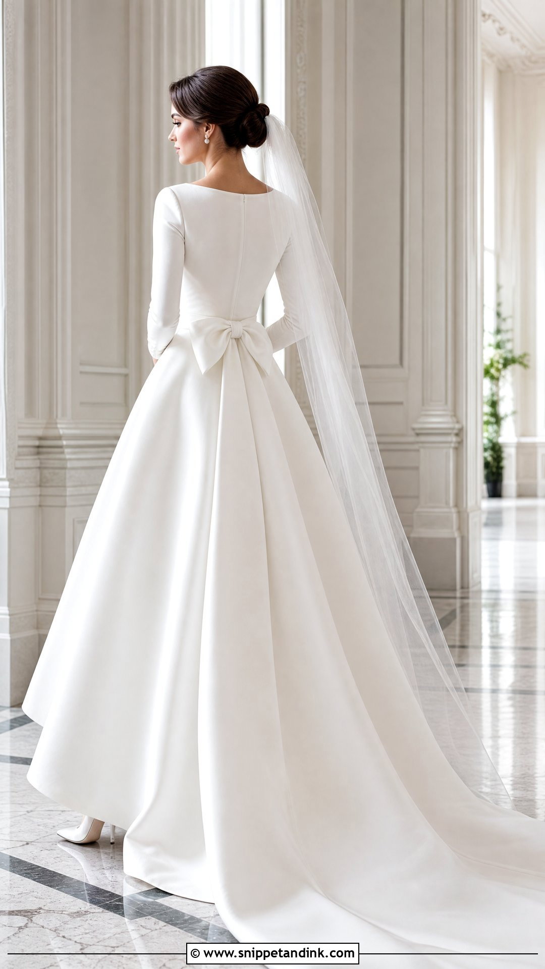 Bow Waist Bridal Skirt With Bateau Top - Snippet and Ink - 20 Bridal Skirt Ideas