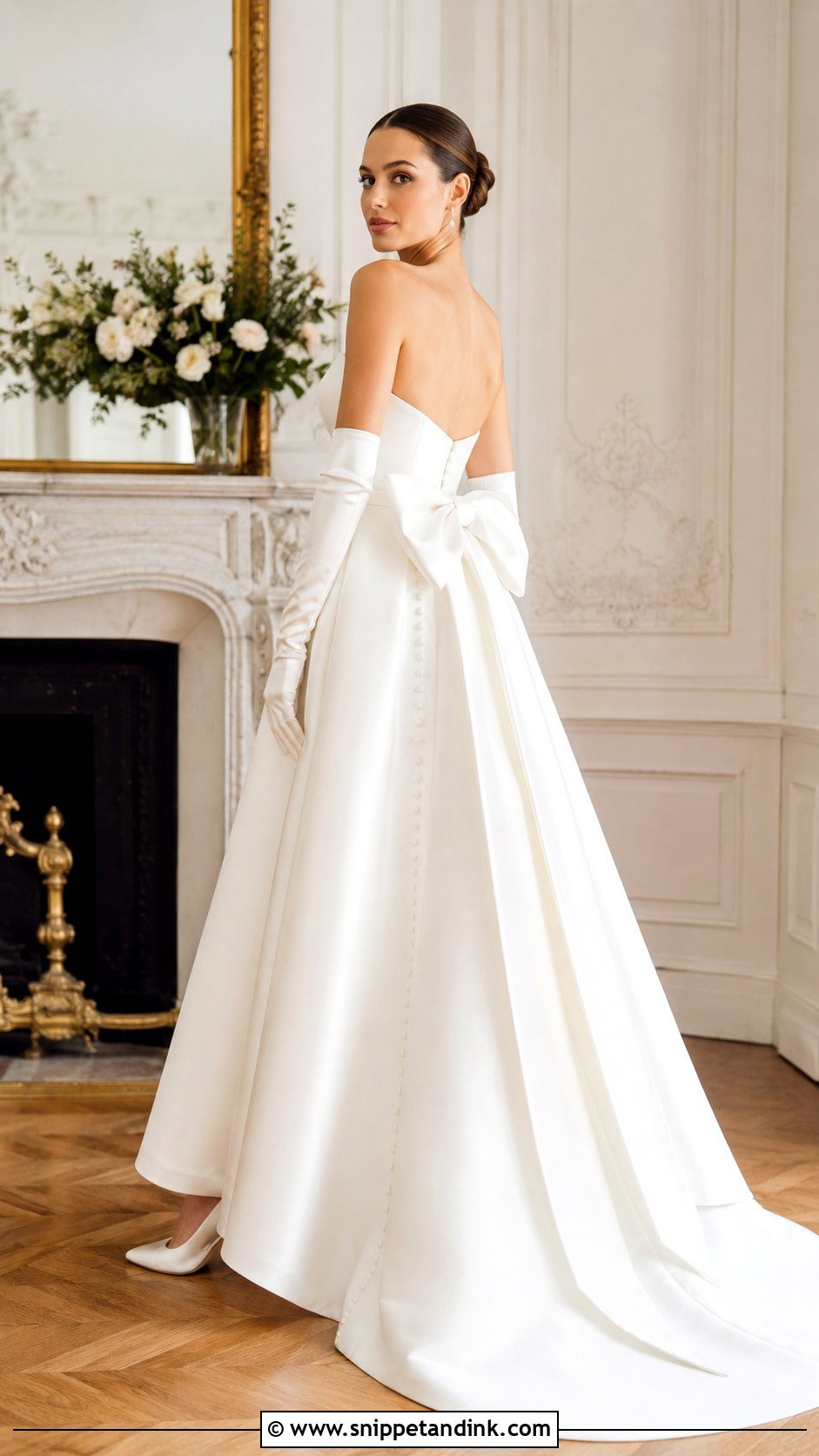 Bow Wedding Dress With Gloves - Snippet and Ink - 25 Wedding Dresses with Gloves