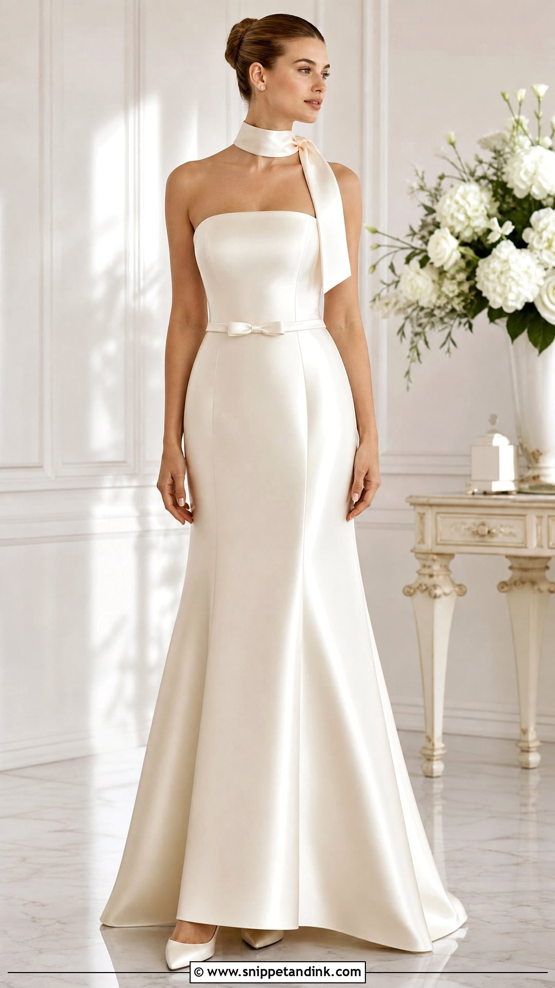 Bow Wedding Dress With Neck Scarf - Snippet and Ink - 25 Wedding Dress with Neck Scarf Ideas