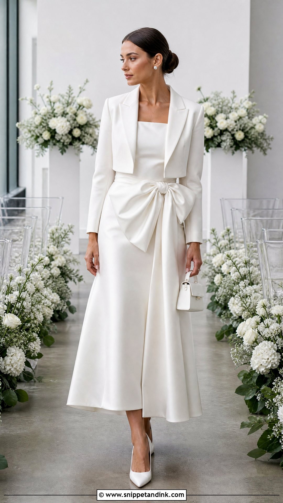 Bow Wedding Dress With Simple Blazer - Snippet and Ink - 20 Wedding Dress with Blazer Ideas