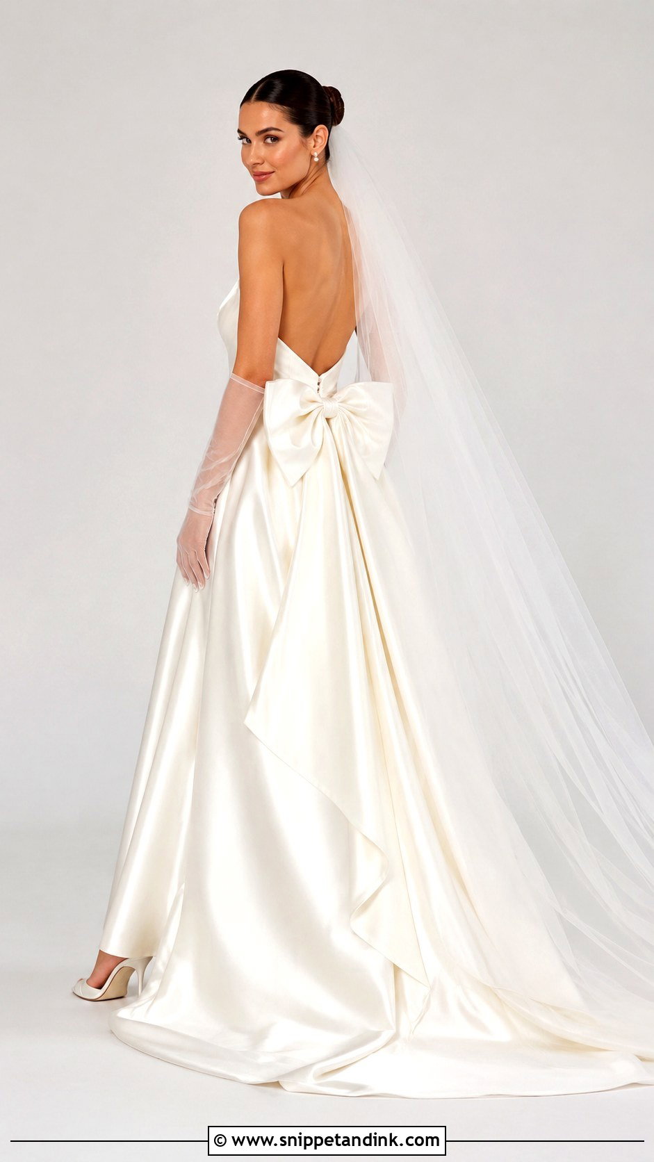 Bow Wedding Gown With Gloves - Snippet and Ink - 25 Wedding Gown with Gloves Ideas