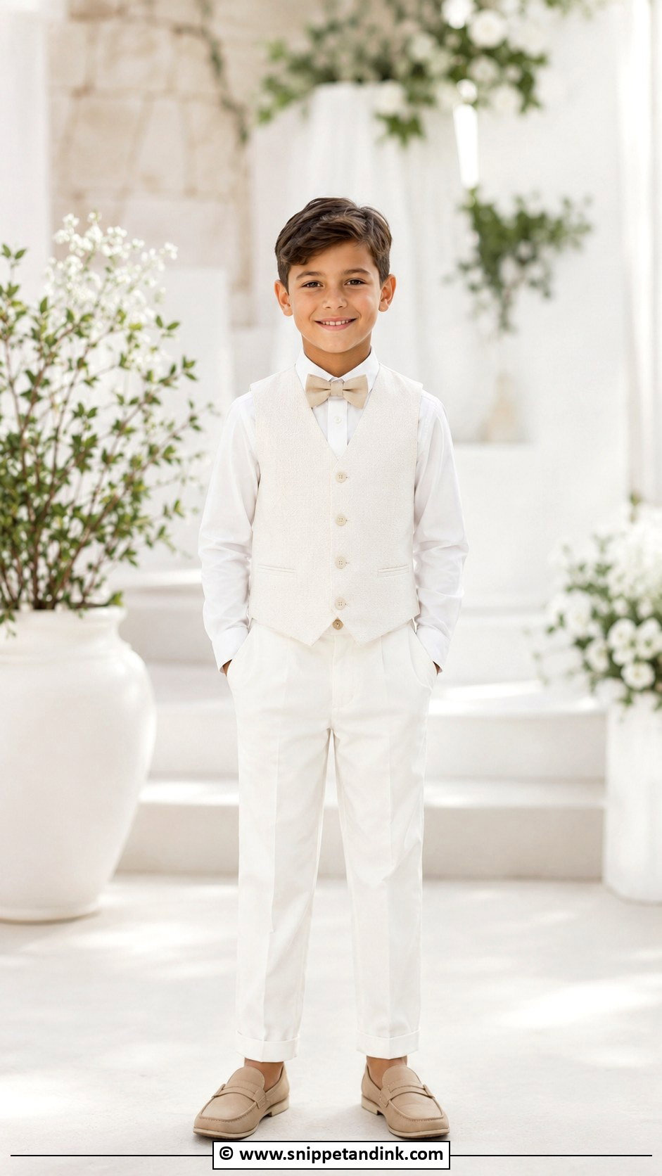 Boy Wedding All White Outfit - Snippet and Ink - 25 Boy Wedding Outfit Ideas
