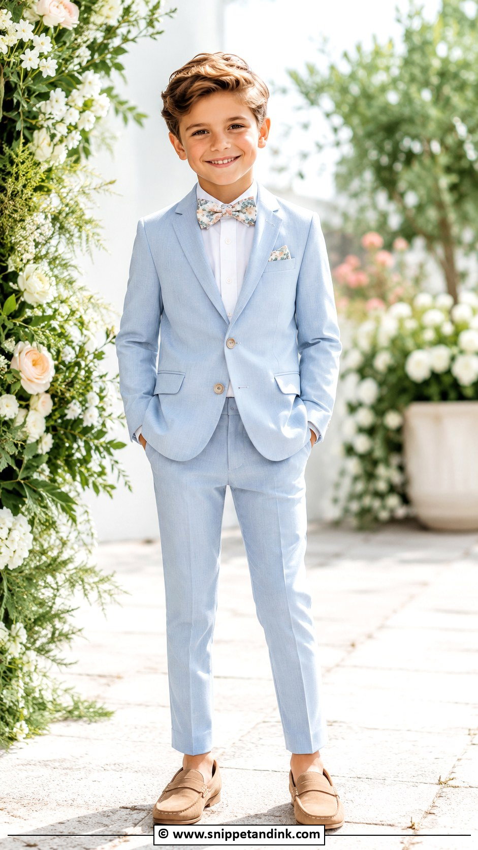 Boy Wedding Light Blue Suit Outfit - Snippet and Ink - 25 Boy Wedding Outfit Ideas