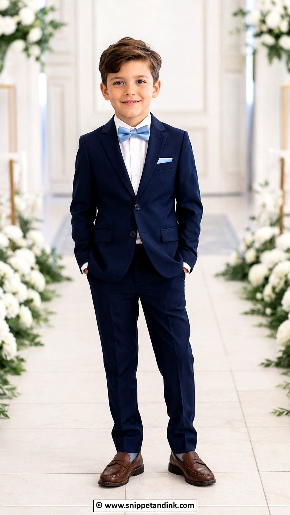 Boy Wedding Navy Suit Outfit - Snippet and Ink - 25 Boy Wedding Outfit Ideas