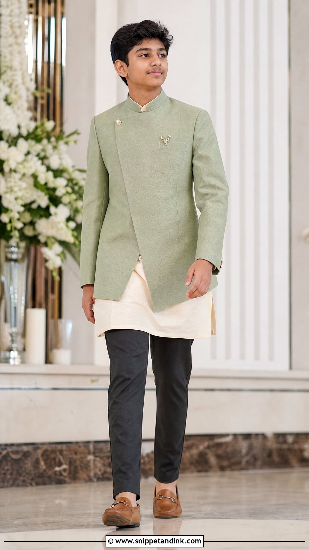 Boys Asymmetrical Indo Western Outfit - Snippet and Ink - 20 Indian Boys Marriage Dress Ideas