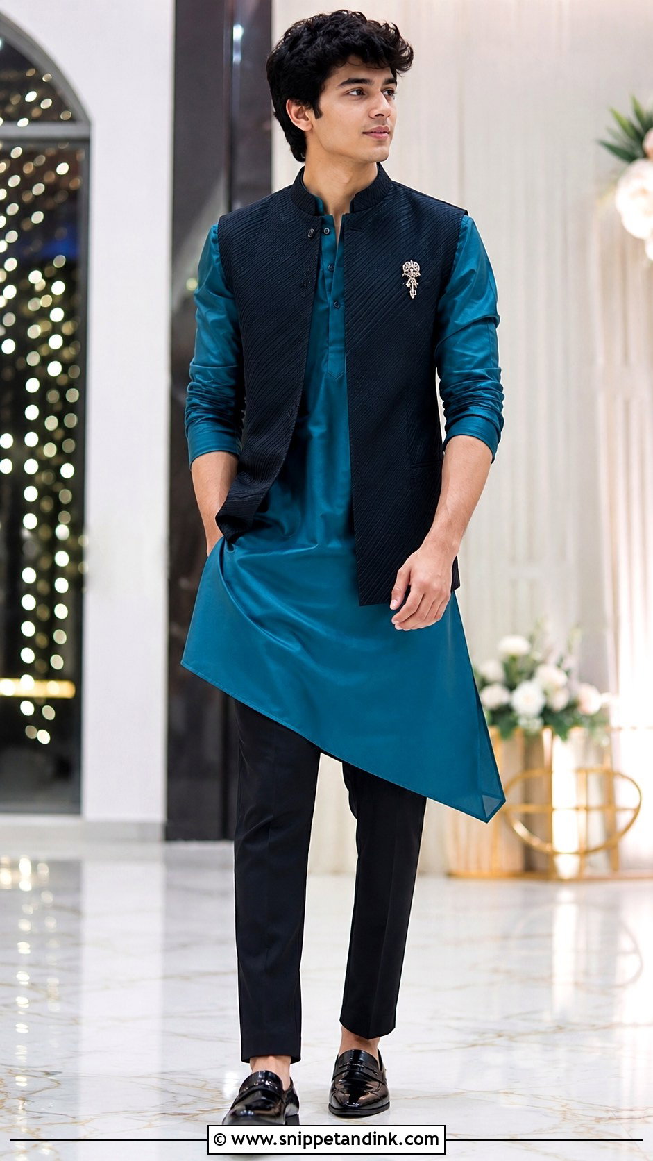 Boys Asymmetrical Indo Western Outfit - Snippet and Ink - 20 Boys Marriage Outfit Ideas