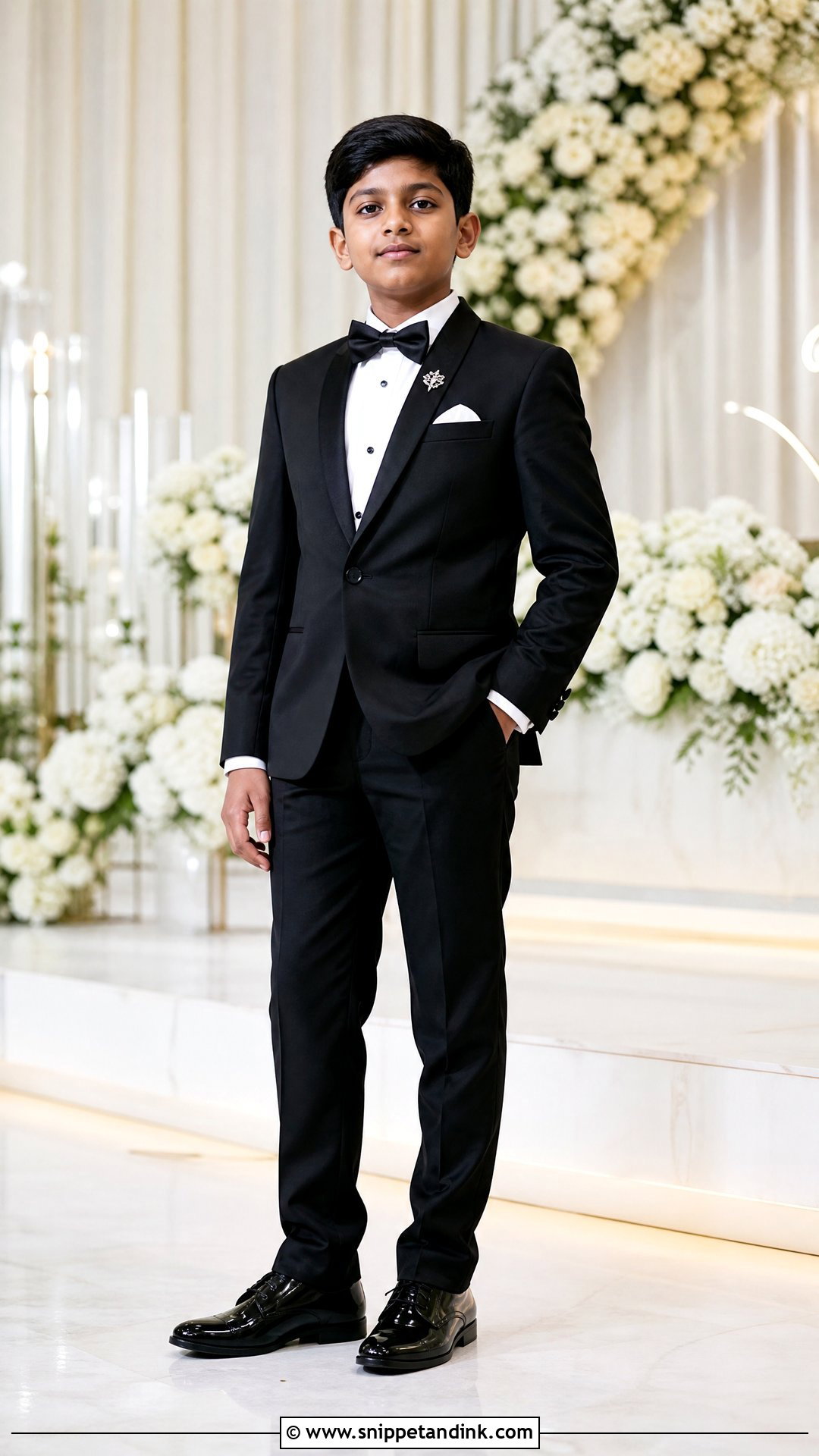 Boys Black Tuxedo Reception Outfit - Snippet and Ink - 20 Indian Boys Marriage Dress Ideas