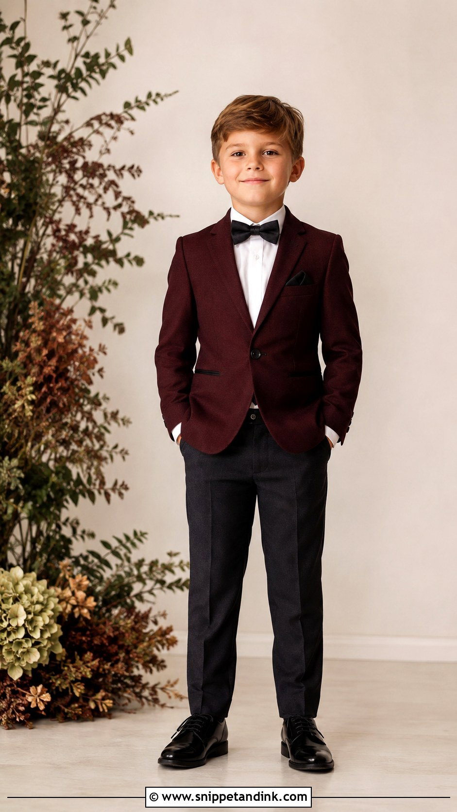 Boys Burgundy Blazer Wedding Outfit - Snippet and Ink - 25 Wedding Dress for Boys Ideas