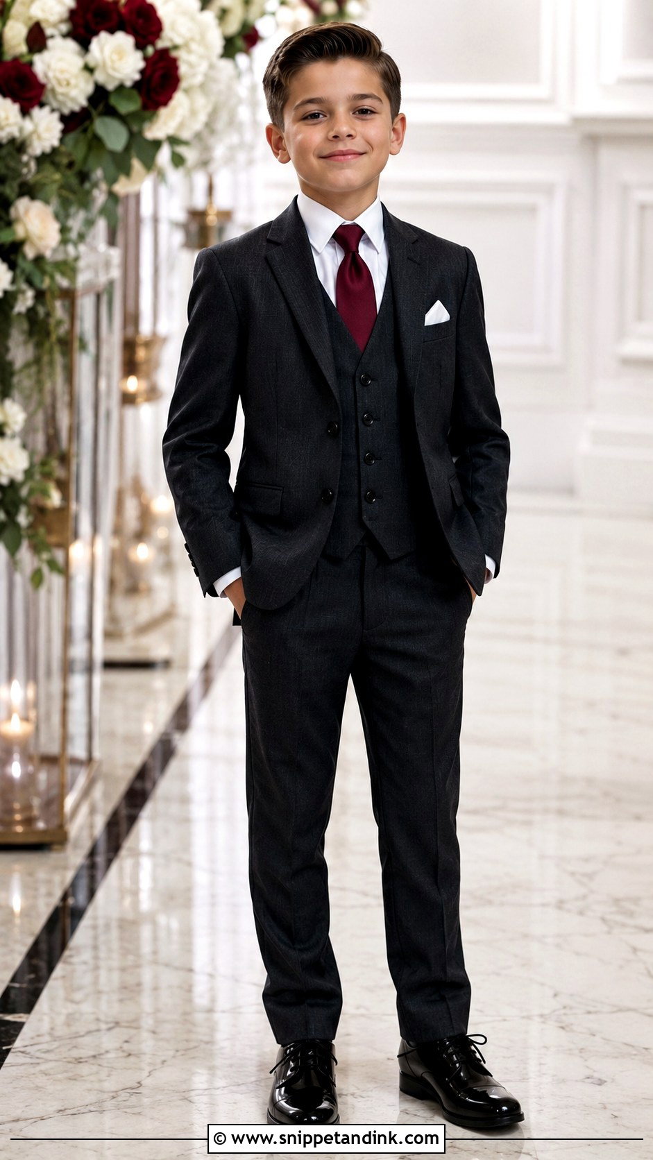 Boys Charcoal Three Piece Suit - Snippet and Ink - 20 Boys Suit Outfit Ideas for Wedding