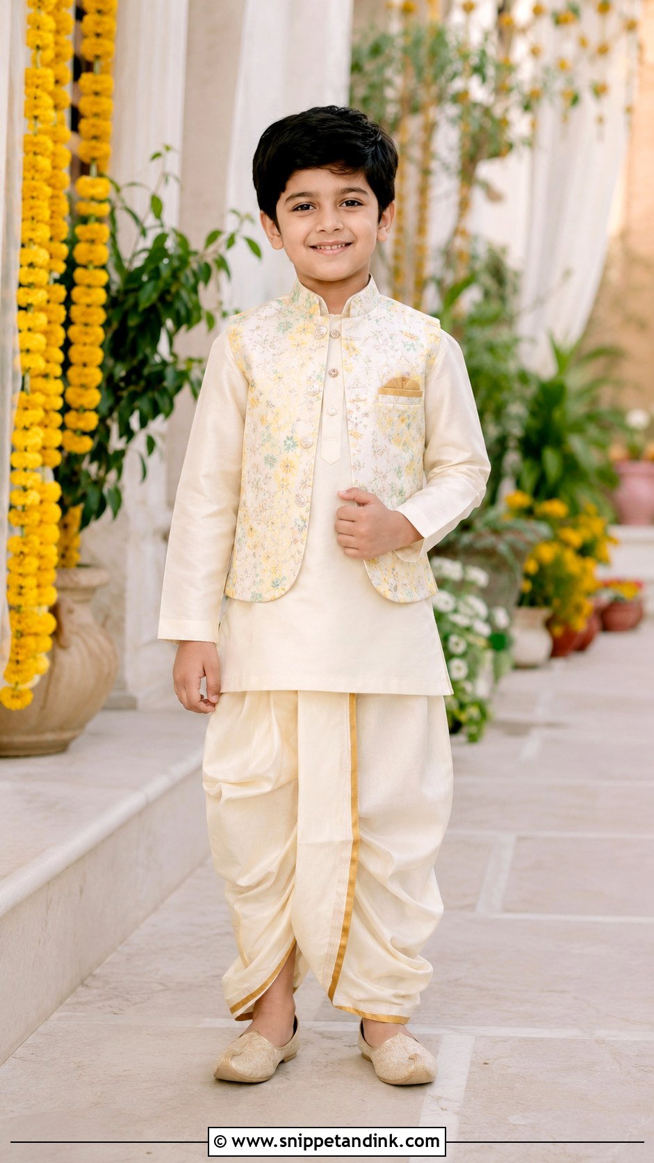 Boys Dhoti Kurta For Wedding - Snippet and Ink - 30 Indian Boys Wedding Outfit Ideas