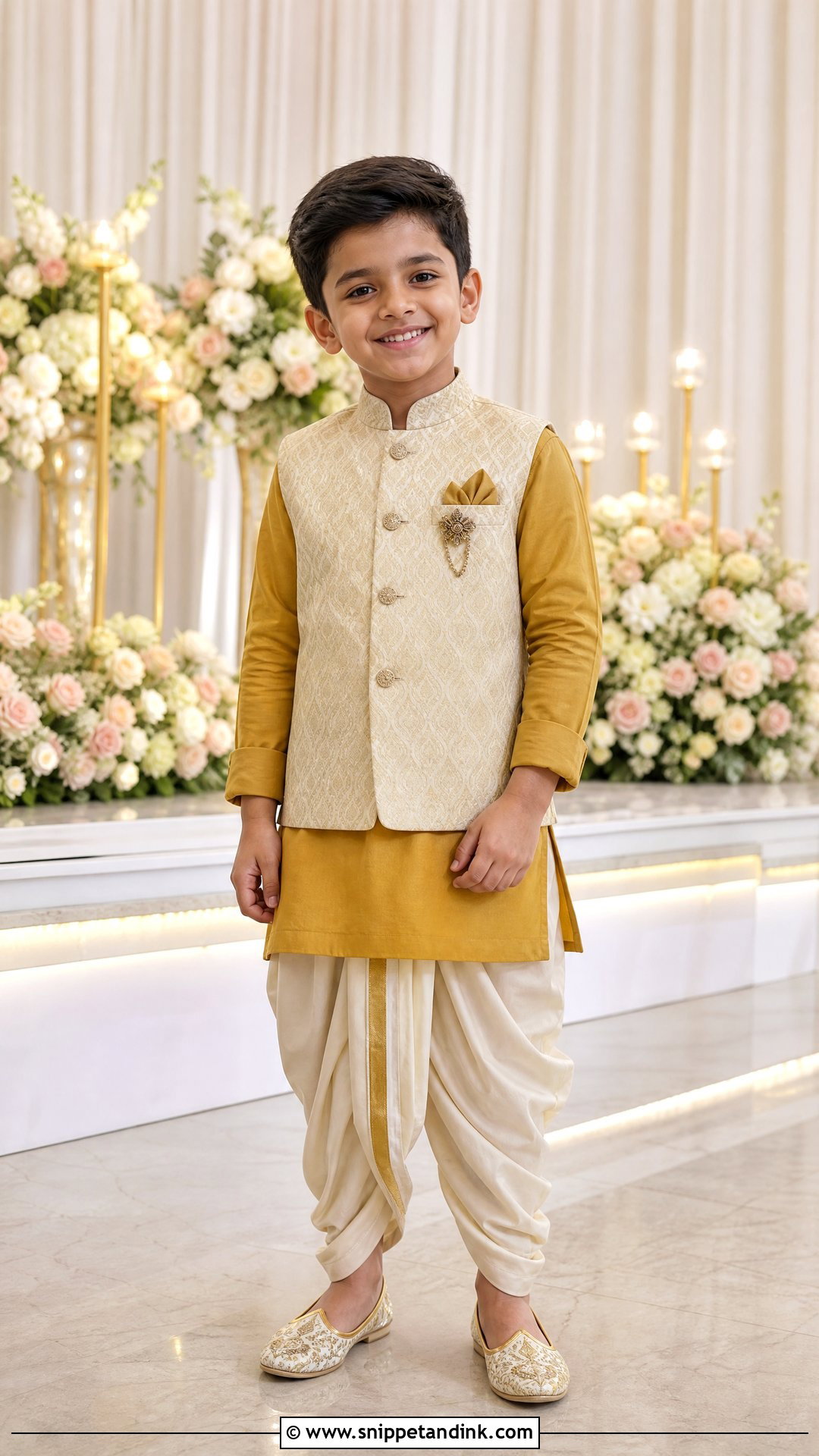 Boys Dhoti Kurta Wedding Outfit - Snippet and Ink - 20 Indian Boys Marriage Dress Ideas