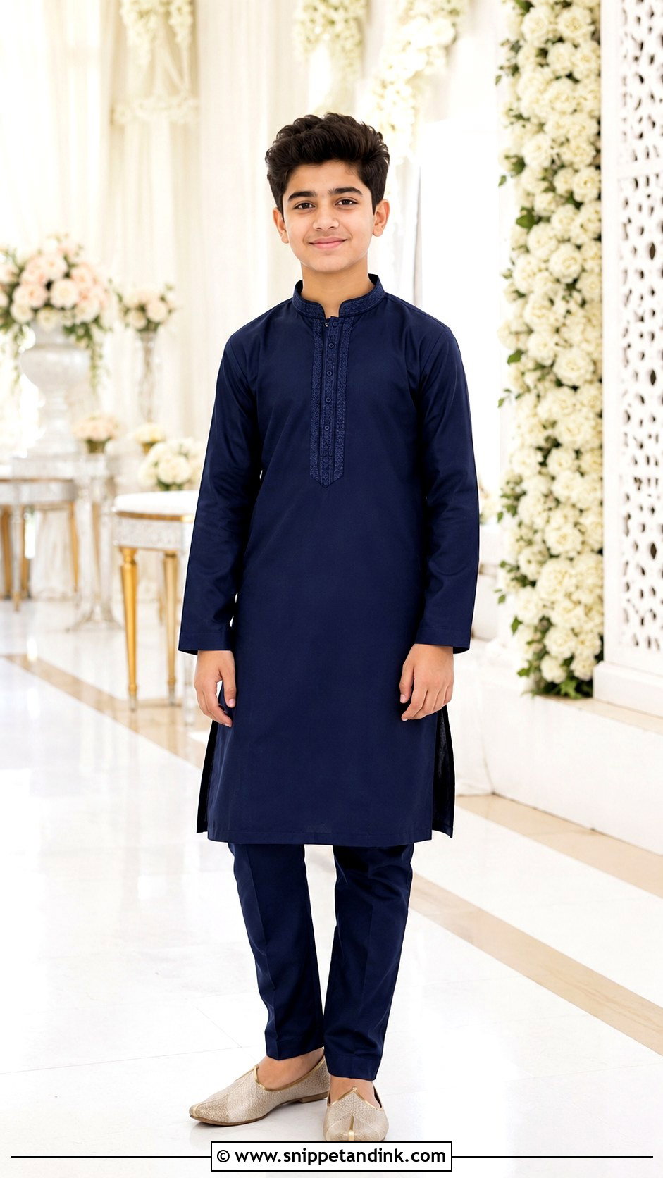 Boys Embroidered Kurta Set - Snippet and Ink - 30 Indian Boys Wedding Outfit Ideas