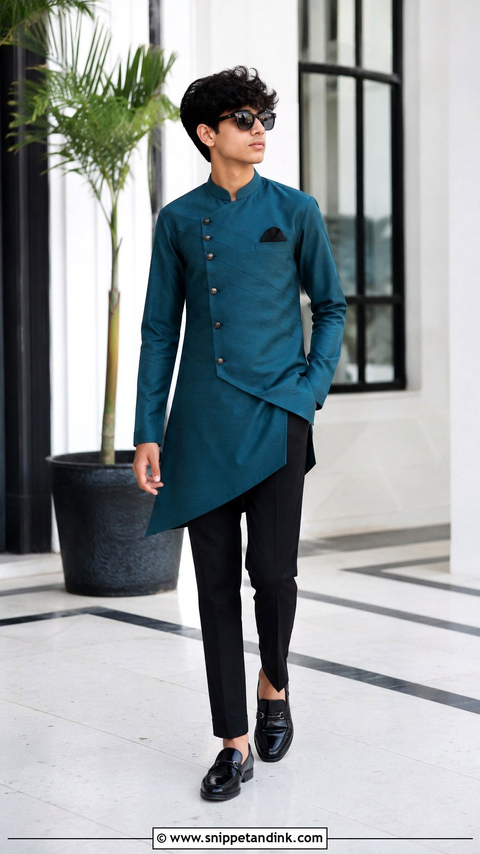 Boys Indo Western Kurta With Pants - Snippet and Ink - 30 Indian Boys Wedding Outfit Ideas