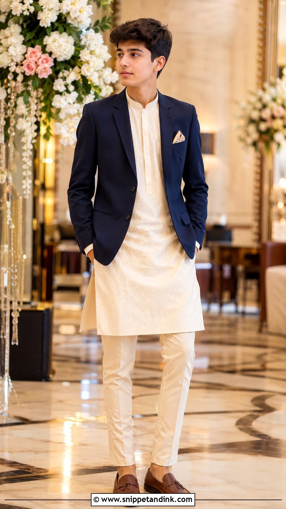 Boys Kurta With Blazer - Snippet and Ink - 30 Indian Boys Wedding Outfit Ideas