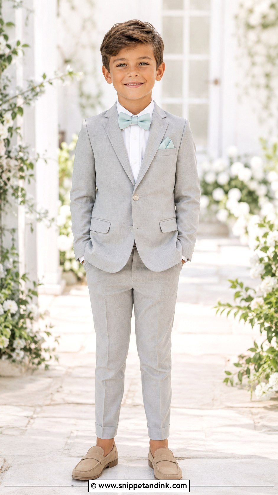 Boys Light Gray Suit Wedding Outfit - Snippet and Ink - 25 Boys Wedding Dress Ideas