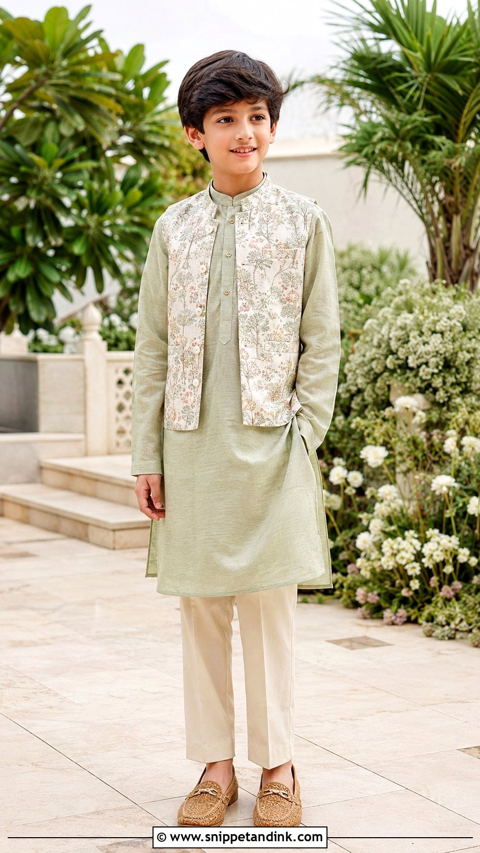 Boys Linen Kurta Trouser Outfit - Snippet and Ink - 20 Boys Marriage Outfit Ideas