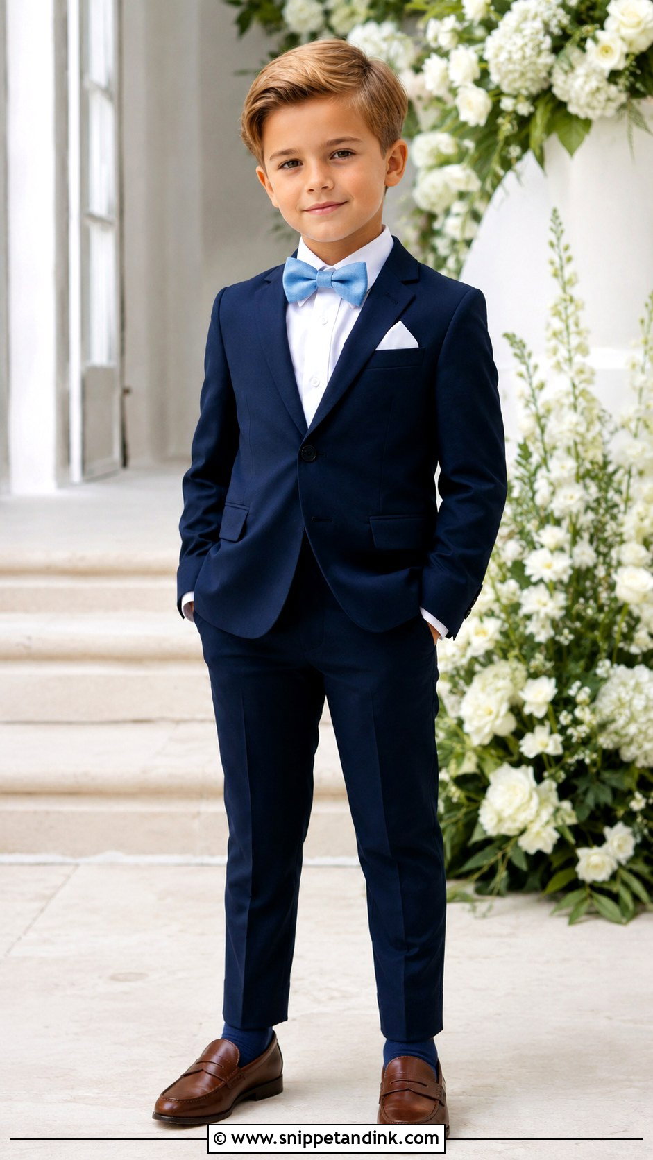 Boys Navy Suit With White Shirt - Snippet and Ink - 20 Boys Suit Outfit Ideas for Wedding