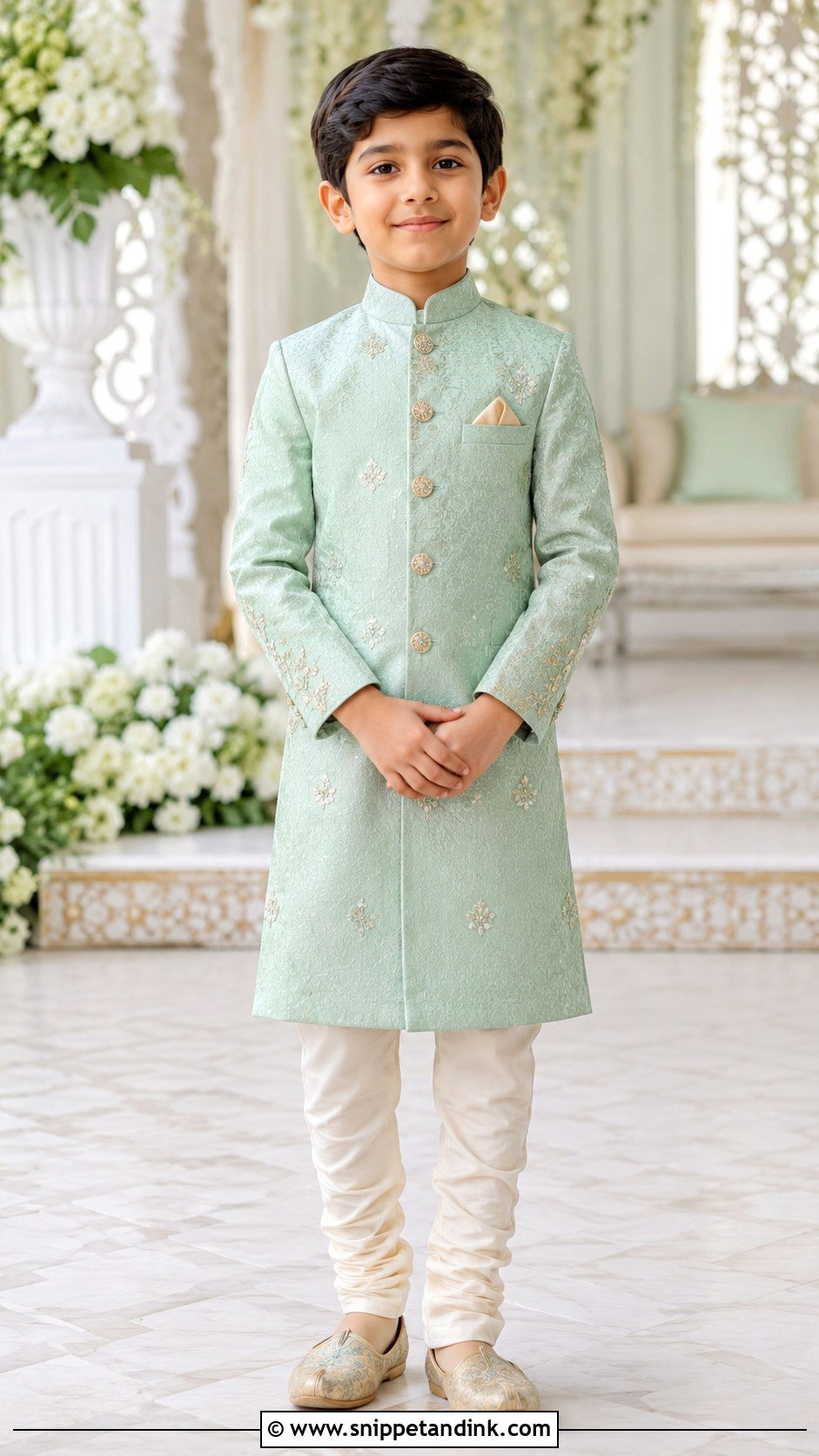Boys Pastel Sherwani Outfit - Snippet and Ink - 30 Indian Boys Wedding Outfit Ideas