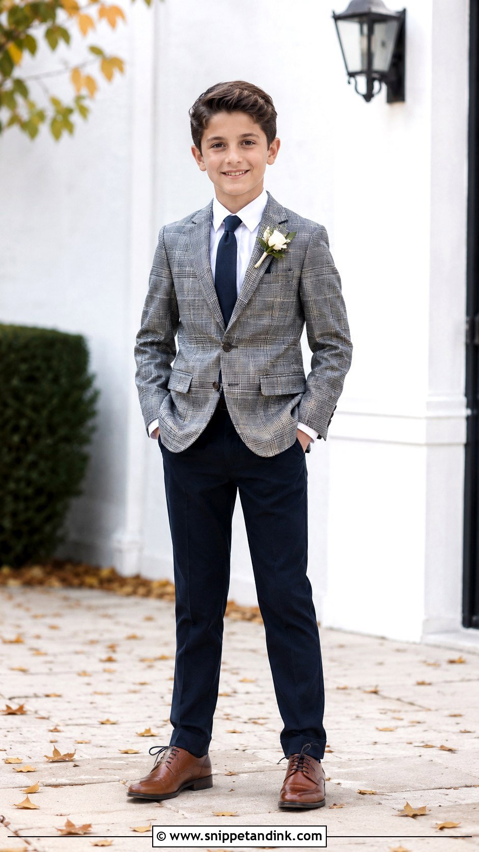 Boys Plaid Blazer Wedding Outfit - Snippet and Ink - 25 Wedding Dress for Boys Ideas