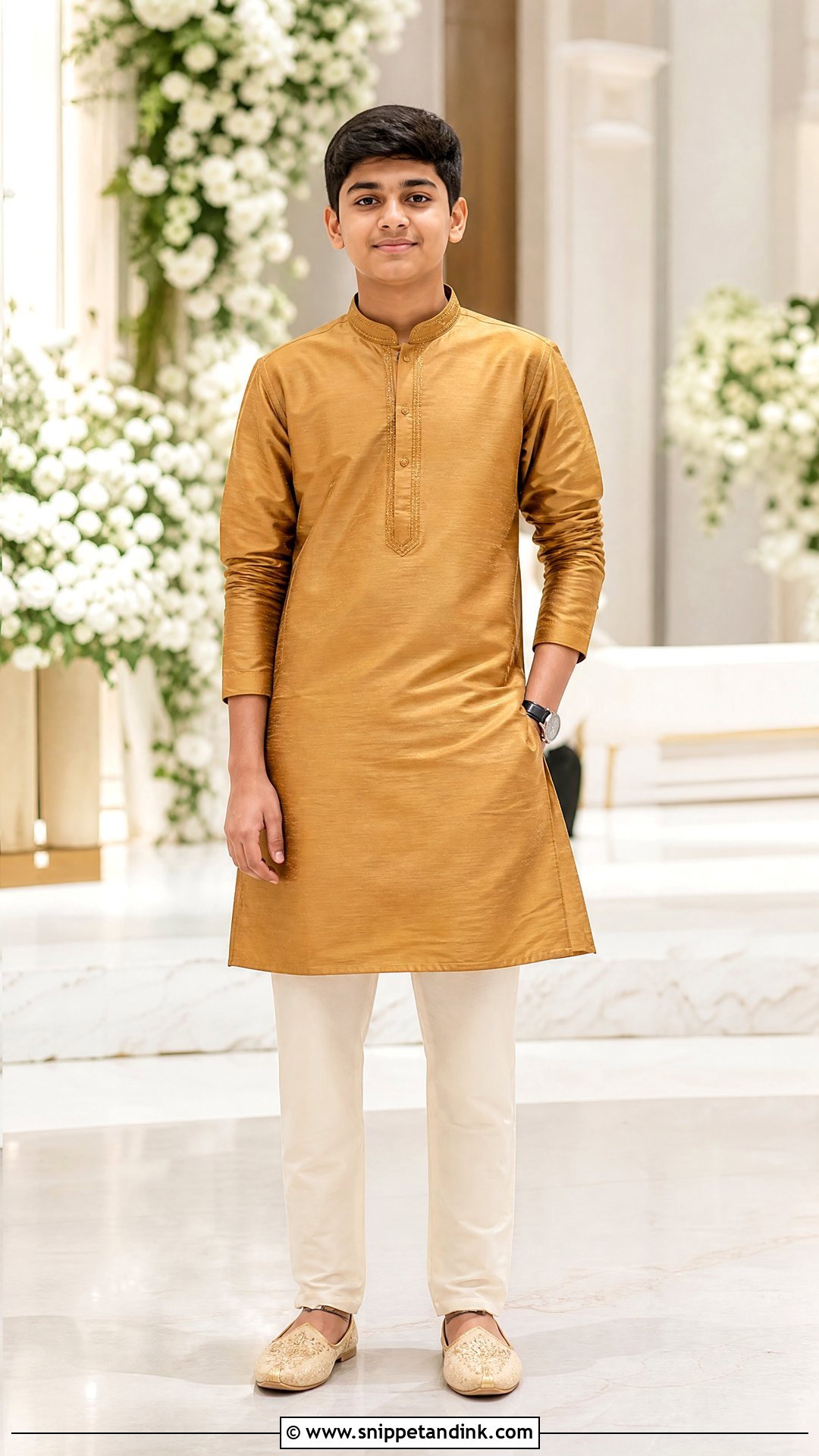 Boys Silk Kurta Pajama Outfit - Snippet and Ink - 20 Indian Boys Marriage Dress Ideas