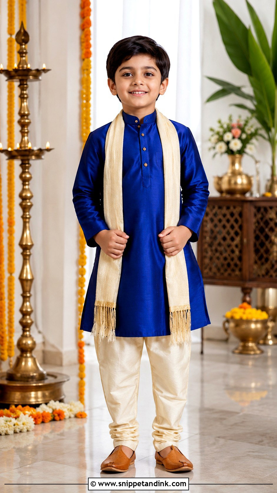 Boys Silk Kurta Pajama - Snippet and Ink - 30 Indian Boys Wedding Outfit Ideas