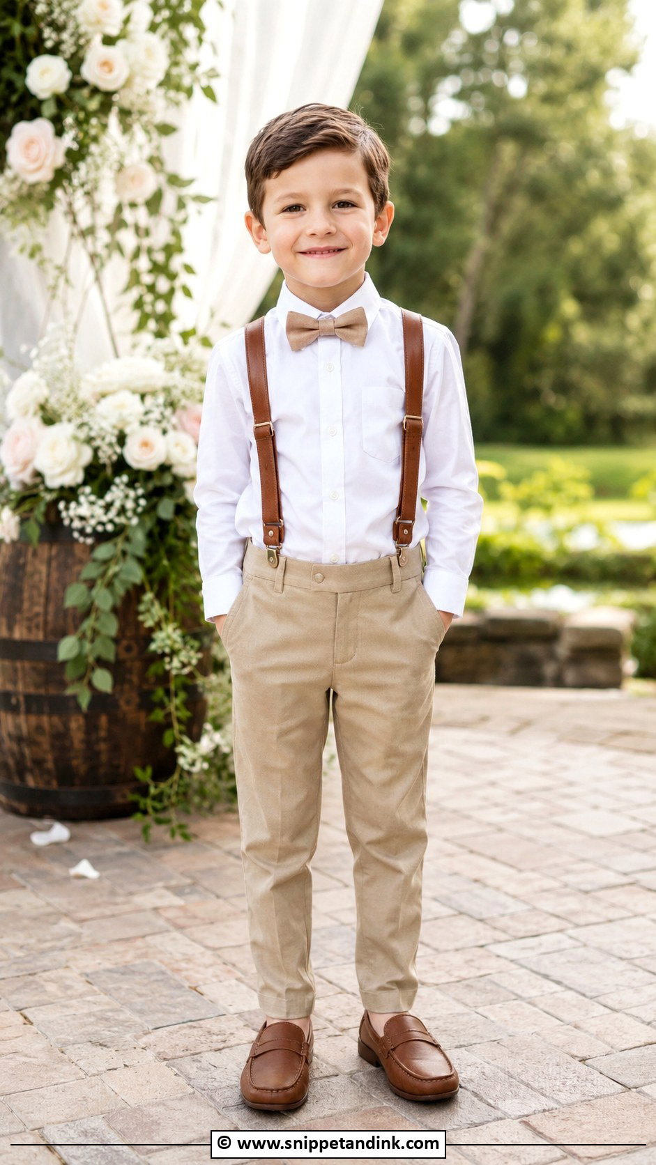 Boys Suspenders And Bow Tie Outfit - Snippet and Ink - 25 Wedding Outfit for Boys Ideas