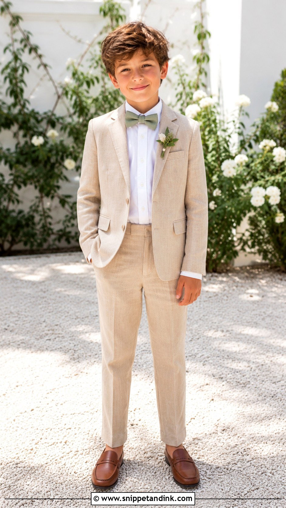 Boys Tan Linen Wedding Outfit - Snippet and Ink - 25 Wedding Dress for Boys Ideas