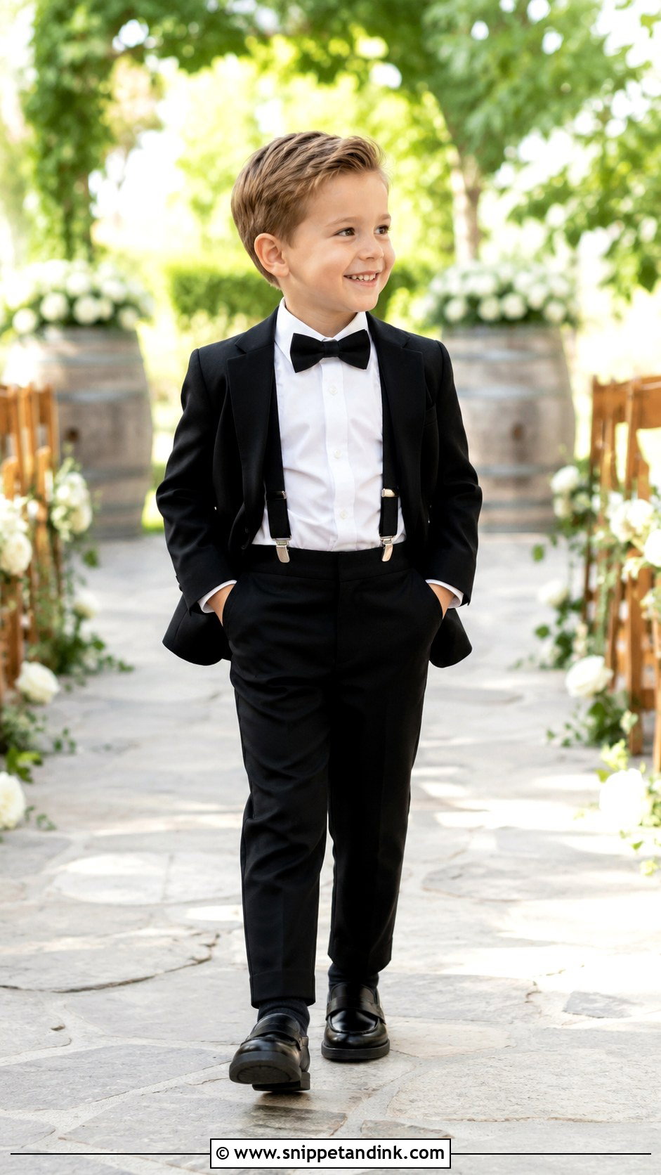 Boys Wedding Tuxedo With Suspenders - Snippet and Ink - 20 Kids Tuxedo Boys Wedding Ideas