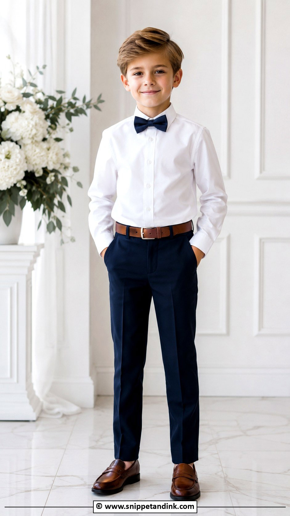 Boys White Shirt And Dress Pants Outfit - Snippet and Ink - 25 Wedding Outfit for Boys Ideas