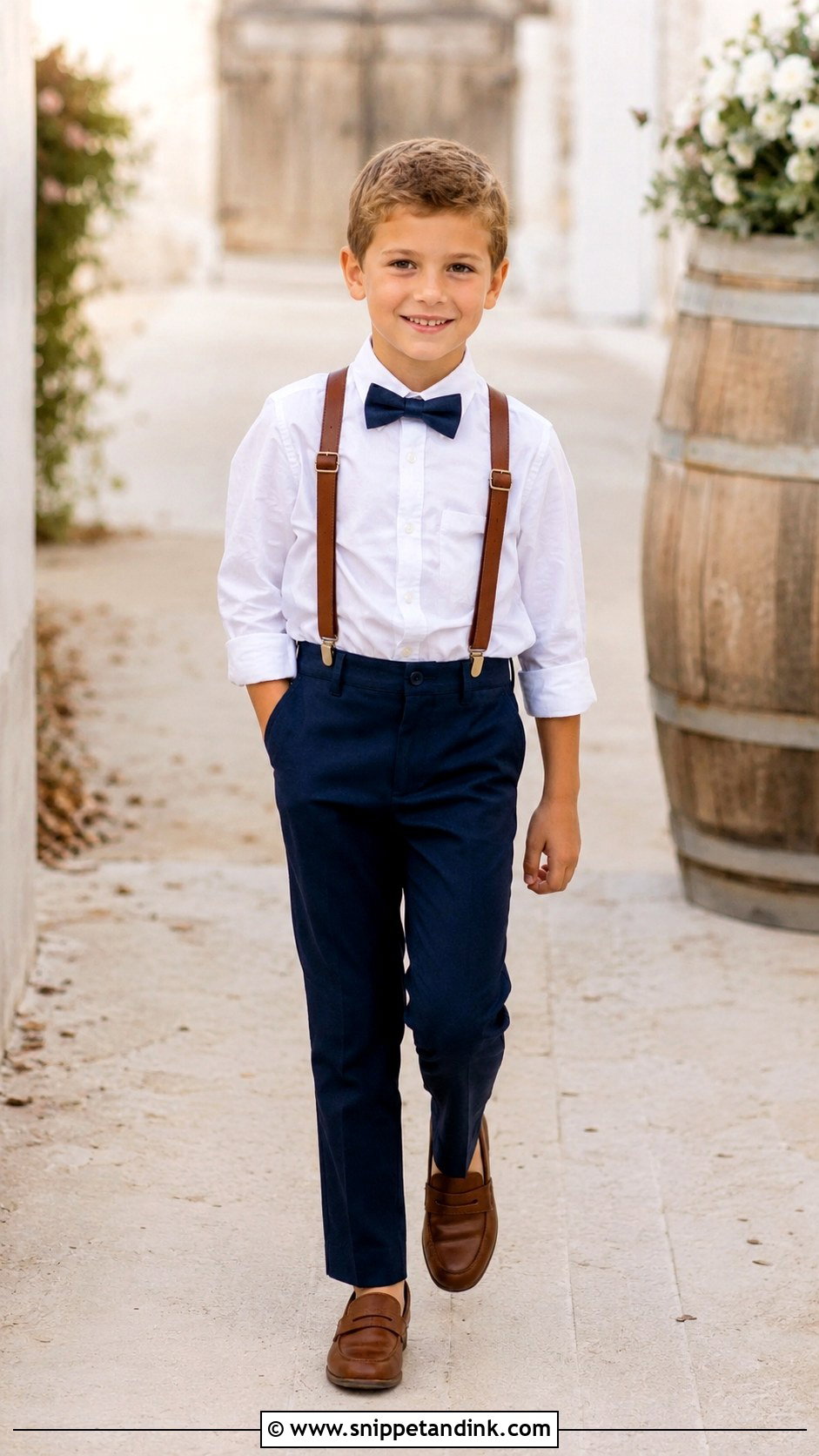 Boys White Shirt And Suspenders Outfit - Snippet and Ink - 25 Wedding Dress for Boys Ideas