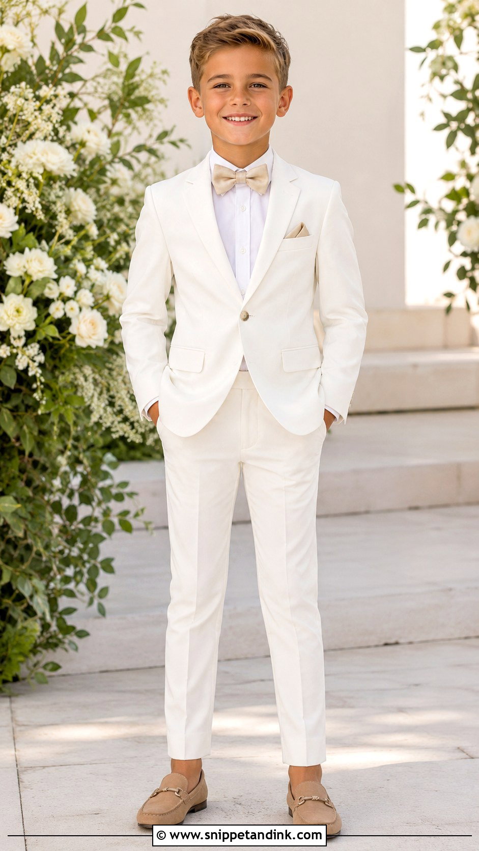 Boys White Suit Wedding Outfit - Snippet and Ink - 25 Wedding Dresses Boys