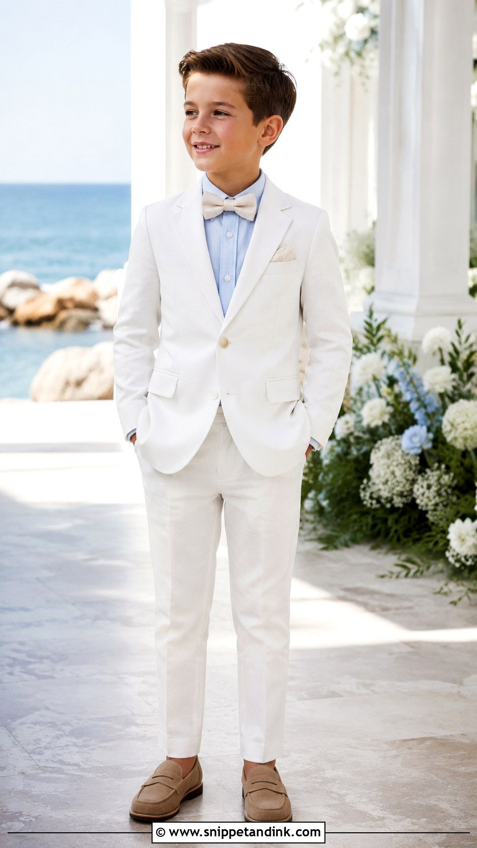 Boys White Suit Wedding Outfit - Snippet and Ink - 25 Boys Wedding Dress Ideas
