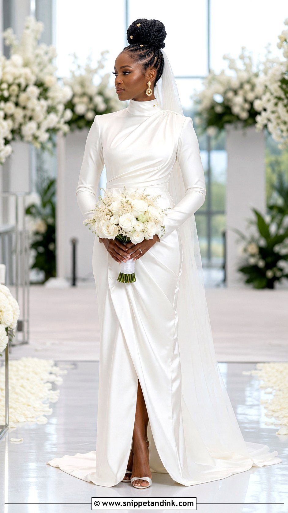 Braided Bun For High Neck Wedding Dress - Snippet and Ink - 20 High Neck Wedding Dress Hairstyle Ideas
