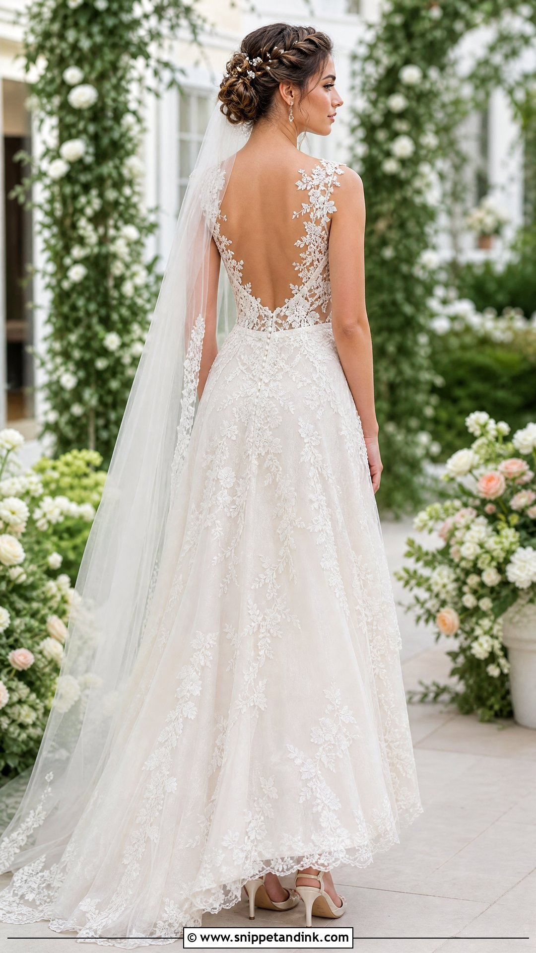 Braided Updo For Open Back Wedding Dress - Snippet and Ink - 20 Open Back Wedding Dress Hairstyles