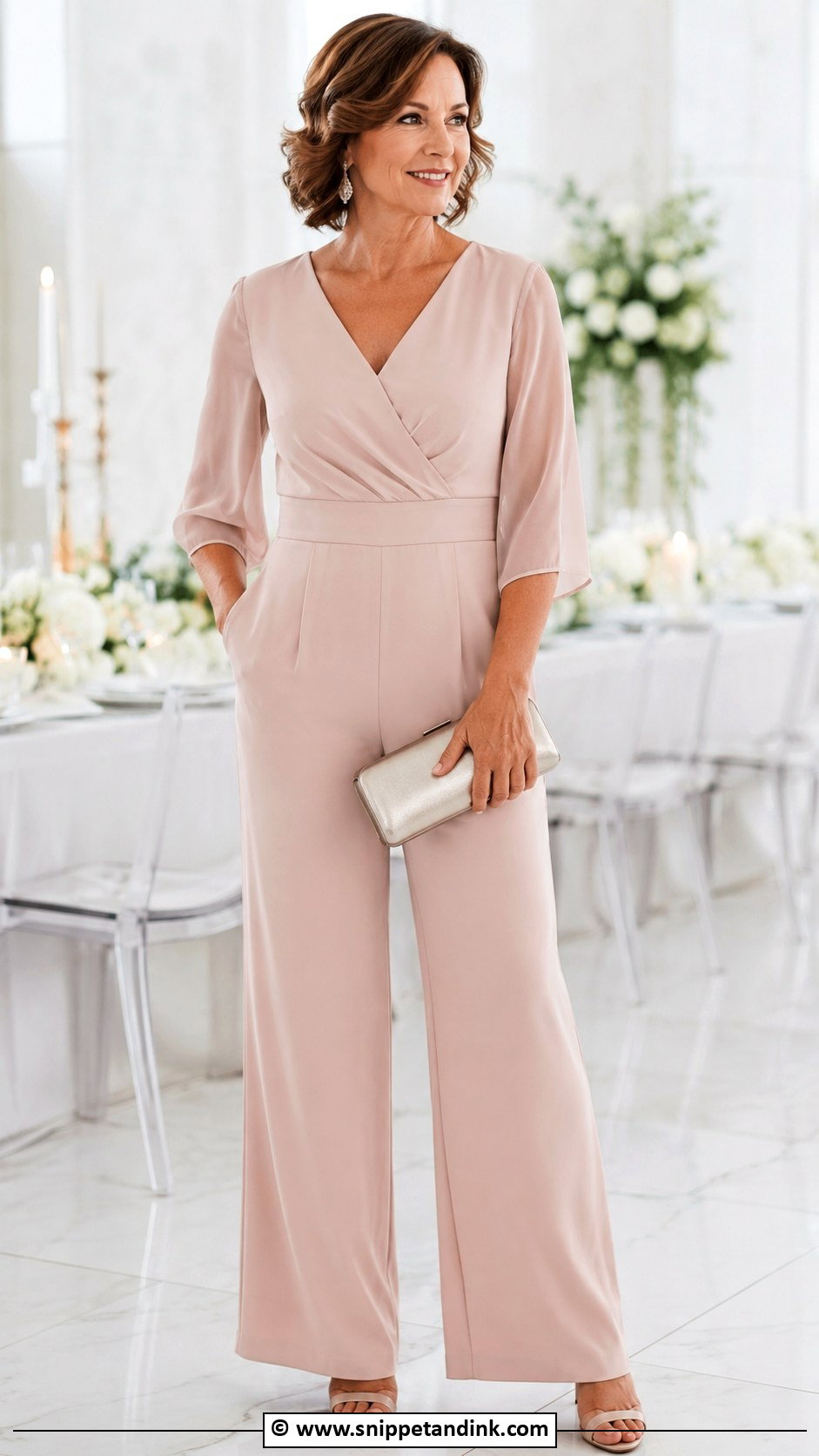 Brautmutter Blush Jumpsuit Outfit - Snippet and Ink - 30 Brautmutter Outfit Ideas