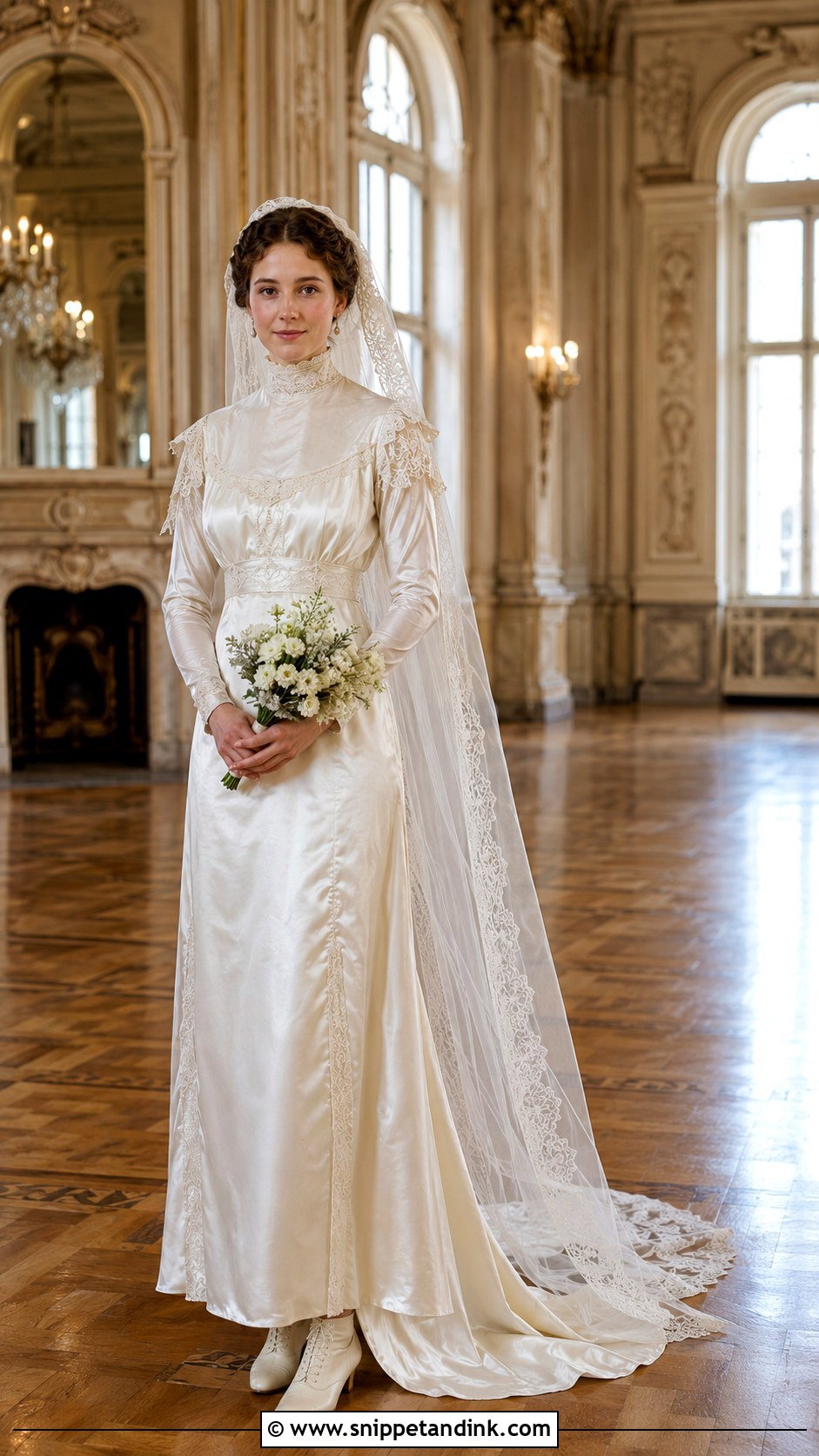 Bretelle Trim 1910s Wedding Dress - Snippet and Ink - 20 1910s Wedding Dress Ideas