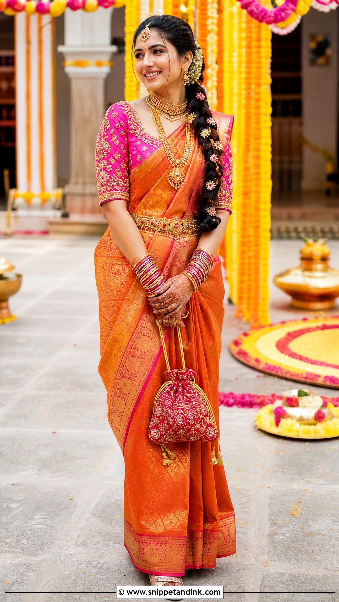 Bridal Aari Work Blouse With Mirror Accents - Snippet and Ink - 20 Simple Bridal Aari Work Blouse Design Ideas