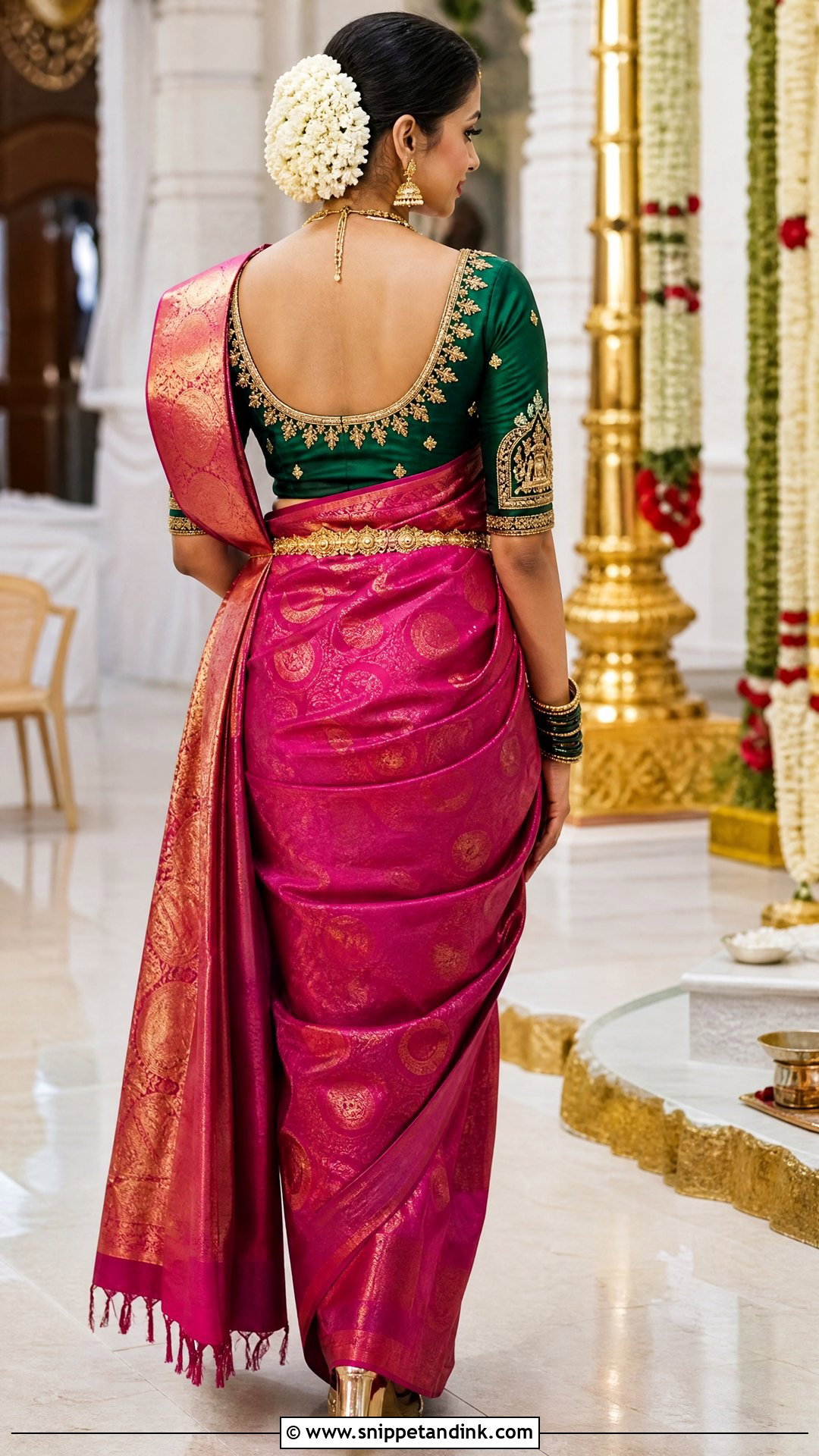 Bridal Aari Work Blouse With Scalloped Border - Snippet and Ink - 20 Simple Bridal Aari Work Blouse Design Ideas