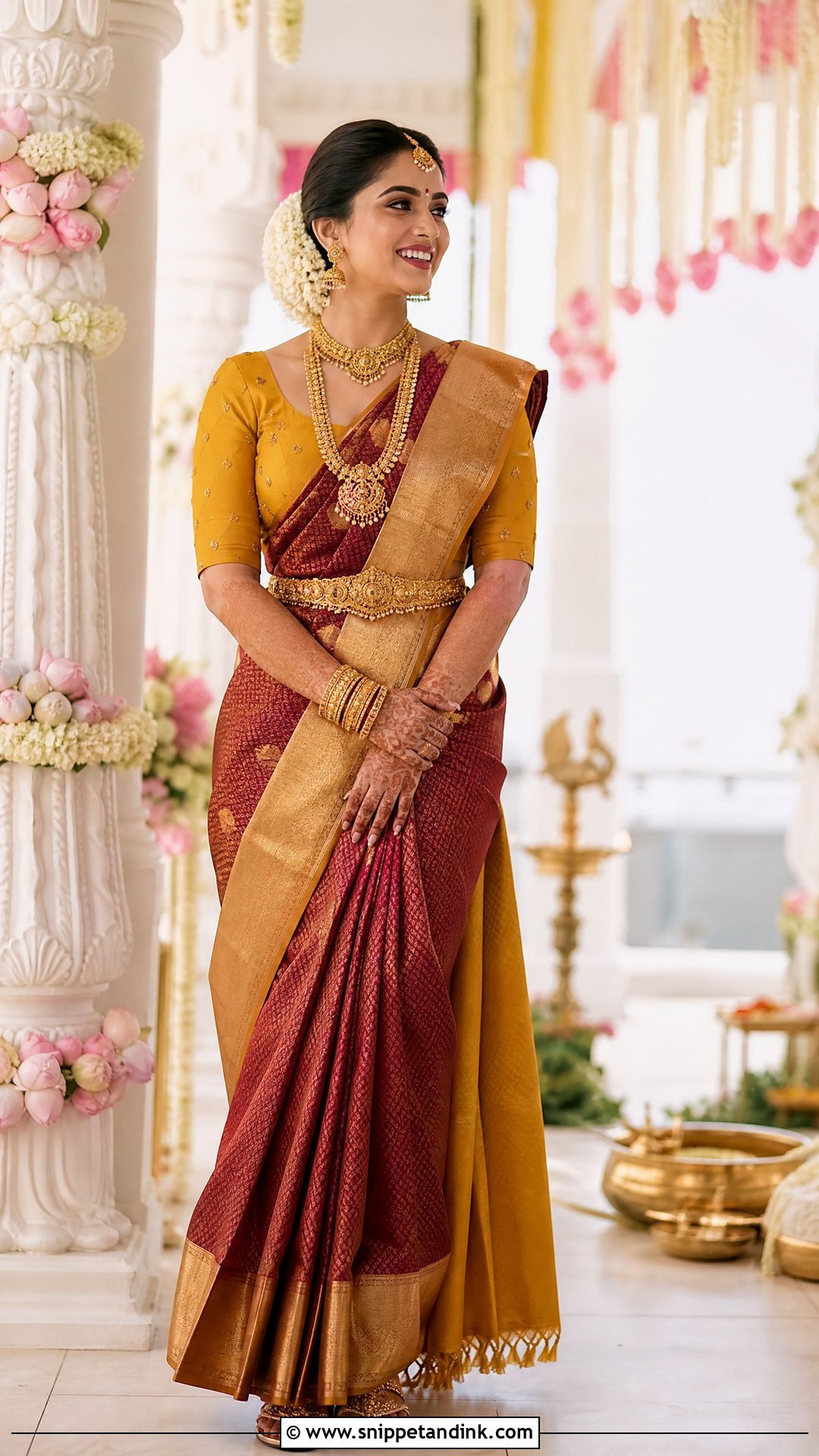 Bridal Aari Work Blouse With Small Buttas - Snippet and Ink - 20 Simple Bridal Aari Work Blouse Design Ideas